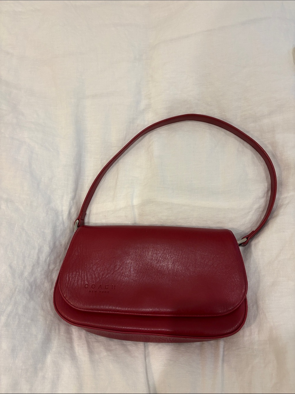 Coach Red Leather Shoulder Bag